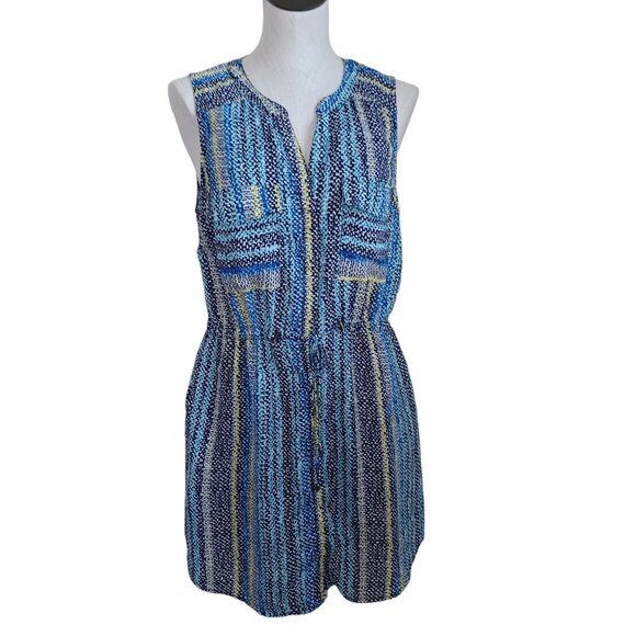 Skies Are Blue Dresses & Skirts - Skies Are Blue Shirt Dress Colorful Sleeveless Button Front Tie Waist Womens L